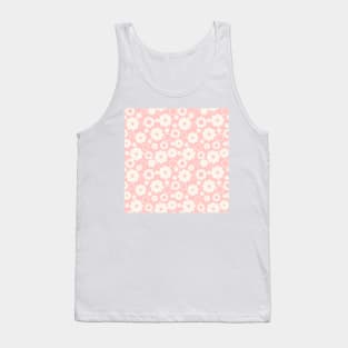 White flowers over pink Tank Top
